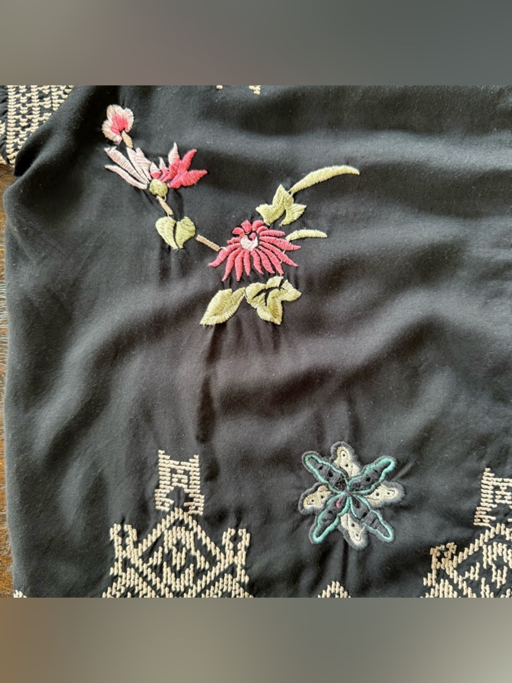 Odd Molly Anthropologie Short Sleeve Embroidered Kimono Shrug Coverup Size 3(Lg) - Picture 8 of 14